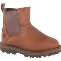 Timberland unisex pour enfant. TB0A28PC3581 Bottes en cuir Courma Chelsea marron (24), Plat, Fermeture éclair, Velcro, Casuel, mode enfantin