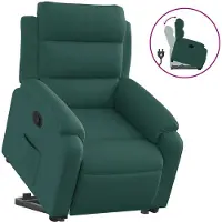 vidaXL Fauteuil relax avec releveur Vert foncé Tissu