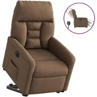 vidaXL Fauteuil relax releveur électrique brun Tissu