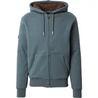 Superdry pour homme. M2014502A Sweat Borg doublé gris foncé (M), Casuel, Coton, Manche longue
