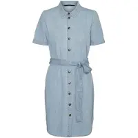 Vero Moda Silvia Short Sleeve Short Dress Bleu XL Femme