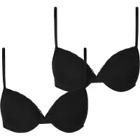 Urban Classics Basic Cotton Lace Bra 2 Units Noir 85 / C Femme