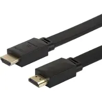 Deltaco HU-30-FLAT (3 m), Câble vidéo, Noir