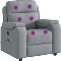 Syfax Fauteuil de massage inclinable Gris clair Tissu