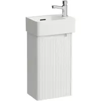 Laufen Set complet 340, VAL Lave-mains, 1 trou de robinetterie à gauche, avec trop-plein, incl. meuble sous-lavabo JUNA, 1 porte à droite, 340x220x635mm, H8632809991061