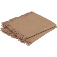 Atmosphera Serviette De Table À Franges X 2 Coton Lin 40x40 Cm