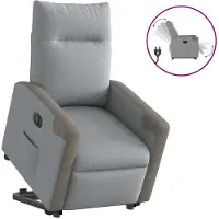 vidaXL Fauteuil relax avec releveur électrique Gris clair Tissu