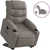vidaXL Fauteuil relax avec releveur électrique Taupe Tissu