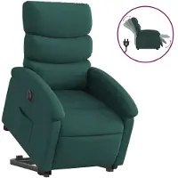vidaXL Fauteuil relax avec releveur électrique Vert foncé Tissu