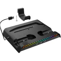 IPEGA Support de recharge multifonctionnel RGB avec système de refroidissement pour PS5 Slim, noir