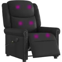 vidaXL Fauteuil Relax Massage Électrique Noir Brillant Similicuir