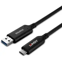 Lindy Câble hybride USB 3.2 Gen 1 Type A vers Type C 43396, 25 m