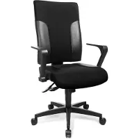 Topstar Chaise de bureau pivotante avec mécanisme synchrone noir/noir 420-540 mm sans accoudoirs capacité charge 110 kg TOPSTAR