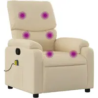 vidaXL Fauteuil relax de massage, tissu crème