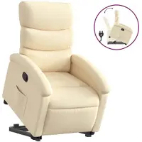 vidaXL Fauteuil relax avec releveur Crème Tissu