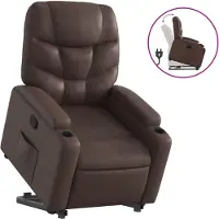 vidaXL Fauteuil relax avec releveur Marron Similicuir