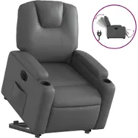 vidaXL Fauteuil relax releveur électrique gris similicuir