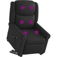 vidaXL Fauteuil de massage Releveur électrique noir brillant