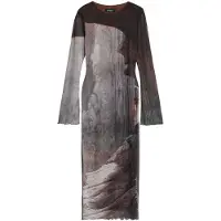 Desigual Robe brun foncé / blanc