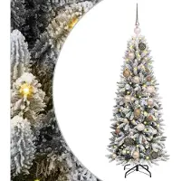 vidaXL Sapin de Noël artificiel avec 150 LED Blanc 53 x 53 x 120 cm