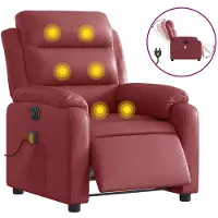 vidaXL Fauteuil de massage électrique vin rouge similicuir