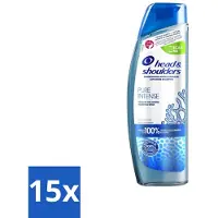 Head & shoulders – Shampooing antipelliculaire – Pure Intense – Détox du cuir chevelu – 250 ml - Lot économique - 15 pièces