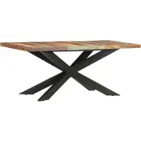 The Living Store Table de salle à manger 180 x 90 x 76 cm Bois massif recyclé