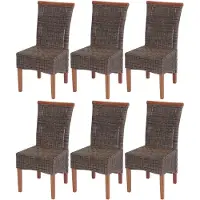 Mendler 6x Chaise De Salle À Manger Savona, Fauteuil, Rotin Sans Coussin