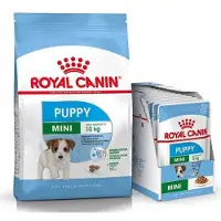 Royal Canin Mini Puppy / Junior Aliments secs pour chiots de 2 à 10 mois, petites races 8 kg + Mini puppy 12x85 g