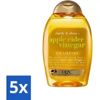 OGX - Vinaigre de cidre - Shampooing - Clarification + brillance - 385 ml - Pack avantage - 5 pièces