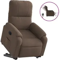 vidaXL Fauteuil relax avec releveur électrique Marron Tissu microfibre