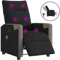 vidaXL Fauteuil de massage électrique noir tissu