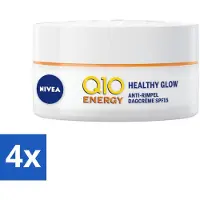Nivea - Q10 Energy Crème de Jour - Crème Anti-Rides - Peau normale & fatiguée - FPS 15 - Avec Vitamine C & Q10 - 50 ml - Pack Avantage - 4 pièces