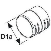 Webasto Raccord de tuyau droit Argent 60 mm Argent 60 mm