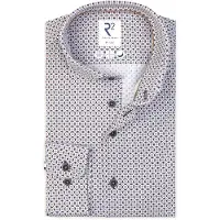 R2 Chemise Poplin Graphical Impression Beige Bleu