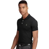 Ralph Lauren pour homme. 710685514002 Polo Slim Fit soft touch noir (XXL), Casuel, Coton, Manche courte