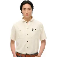 Superdry pour homme. M4010986A Merchant Store Chemise texturée à manches courtes, blanc cassé (XXL), Casuel, Coton, Manche courte