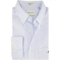 Gant pour homme. 3000130 Chemise en popeline à rayures bleues Coupe régulière (3XL), Casuel, Coton, Manche longue