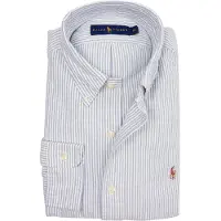 Ralph Lauren pour homme. 710792041004 Chemise Oxford bleue sur mesure (XL), Casuel, Fête, Coton, Classique, Manche longue