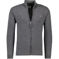 Gant pour homme. 87214 Gilet en laine de mouton très fine avec fermeture éclair grise (XL), Casuel