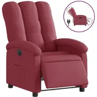 vidaXL Fauteuil relax électrique vin rouge tissu