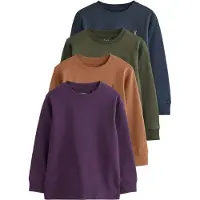Next T-Shirt bleu foncé / caramel / olive / violet chiné