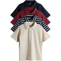 The Set T-Shirt beige / marine / rouge / blanc