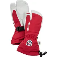 Hestra Army Leather Heli Ski, gants lobster de ski, junior, rouge