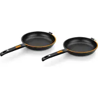 BRA Efficient A271464, Rond, Poêle à omelette, Noir, Orange, Téflon Platinum Plus, 5,5 mm, Gaz, Induction
