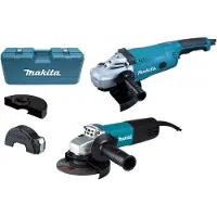 Makita Kit de meuleuses d'angle DK 0054 G : GA 9020 R 2 200 W 230 mm + 9558 HNR 840 W 125 mm