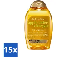 OGX - Vinaigre de cidre - Shampooing - Clarification + brillance - 385 ml - Pack avantage - 15 pièces