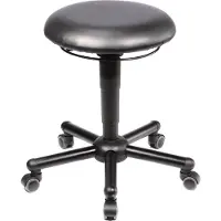 MeyChair Tabouret XXL Assistant Pro A19-10020, avec roulettes, réglable en hauteur, jusqu'à 250 kg, acier &amp; similicuir, résistant aux désinfectants, noir