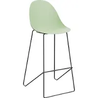 PaperFlow Tabouret de bar "VOID", ensemble de 2, vert/noir Assise en polypropylène, structure en acier noir