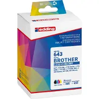 Edding Cartouche d'encre 18-643 comme Brother LC3213 sw/c/m/y 4pc